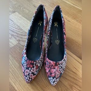 BC Footwear Multicolor Floral Heels